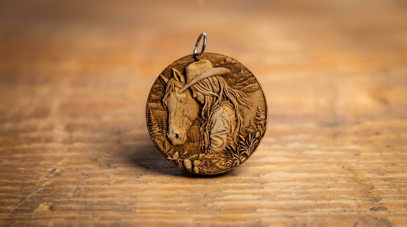 Girl and Horse Charm